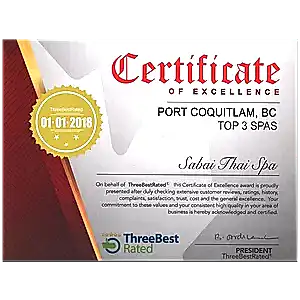 Sabai Certificate of Excellence