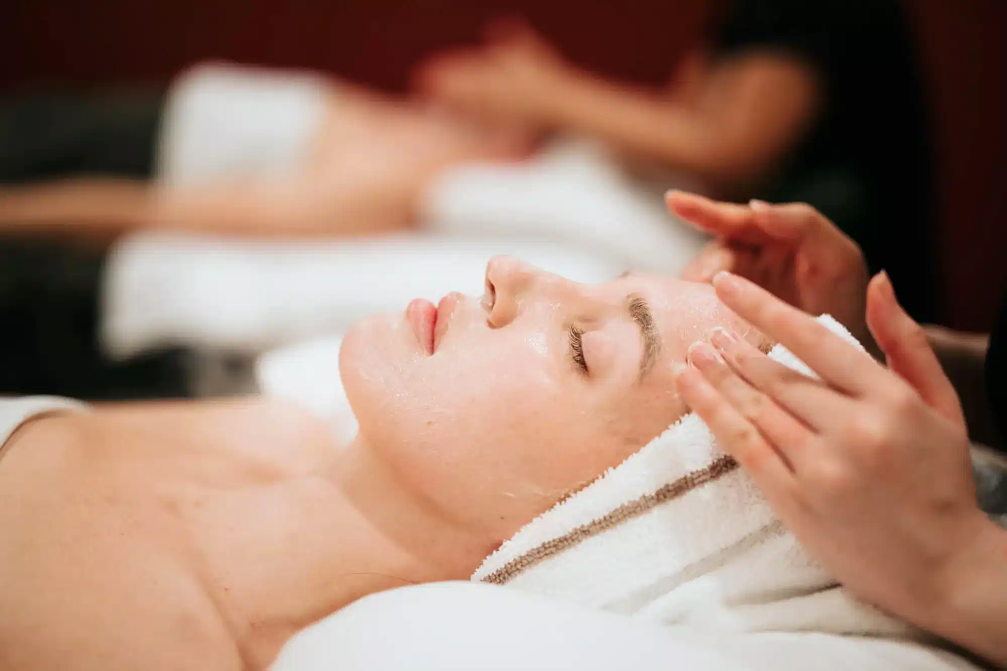 A woman getting a spa treatment