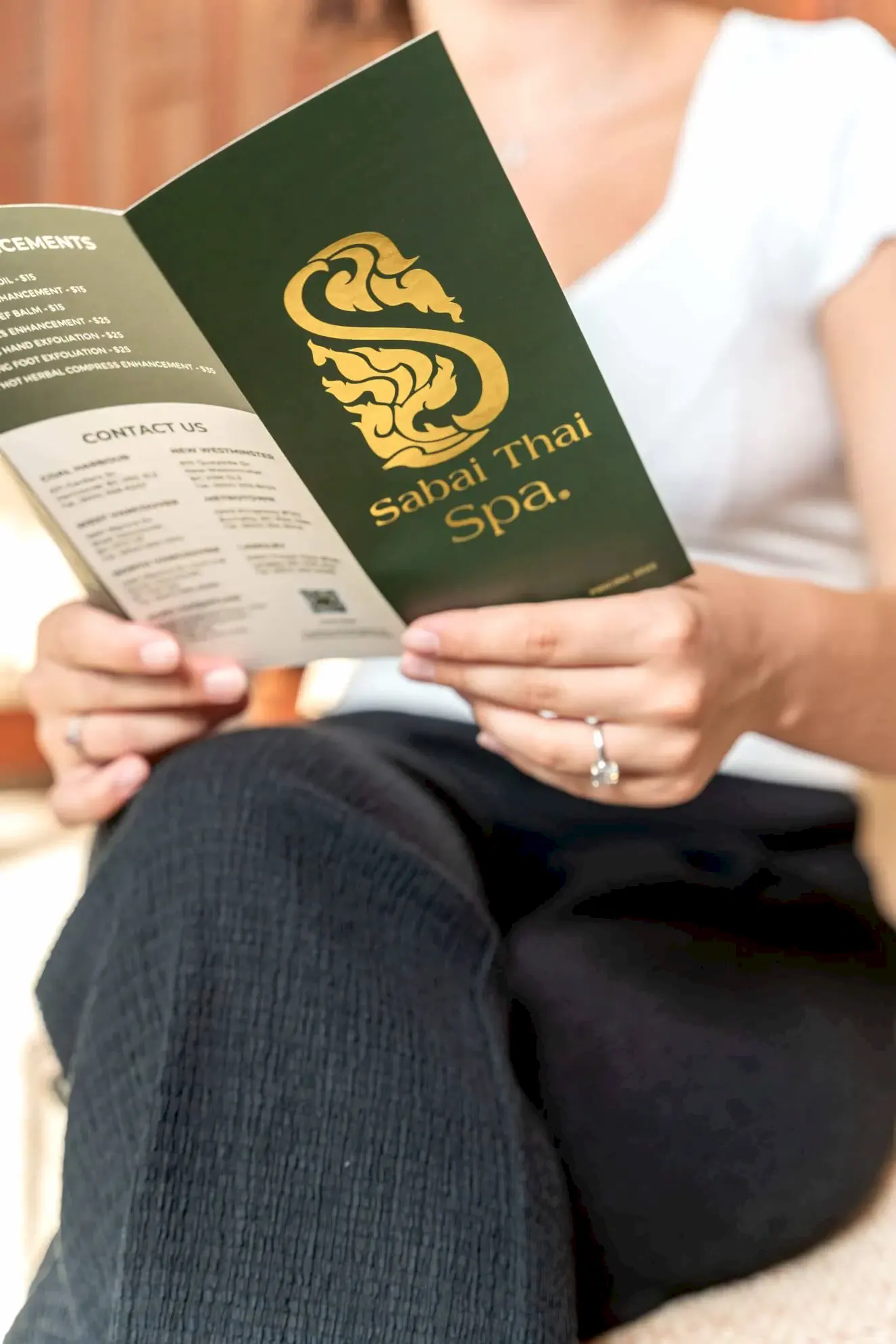 Mature Woman Reading Sabai Voucher