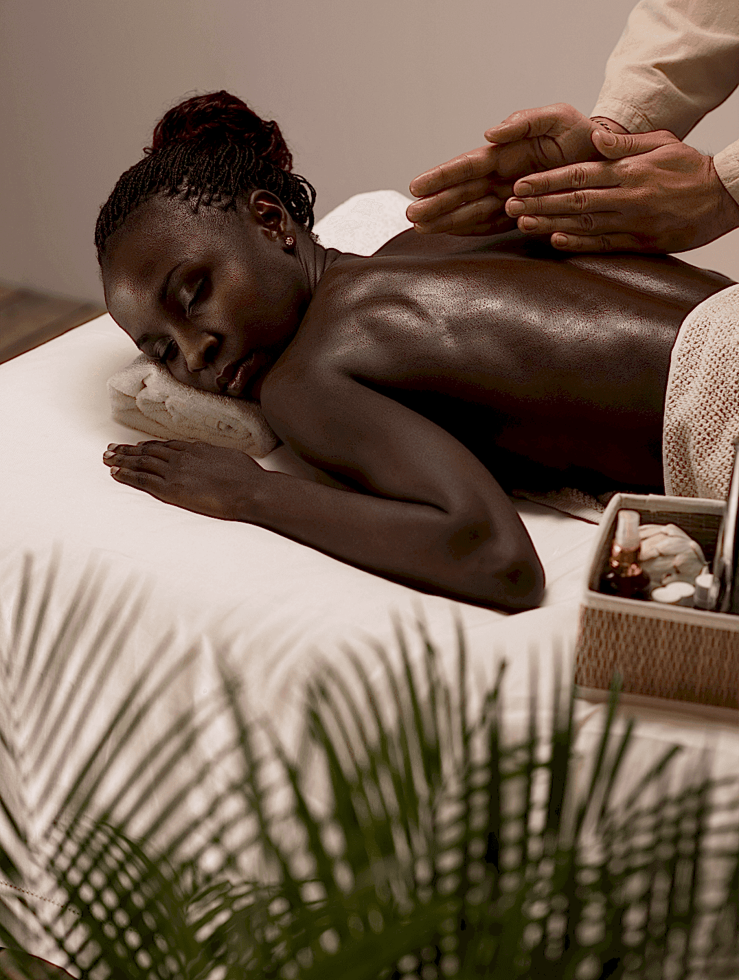 Woman receiving NUSPA back massage